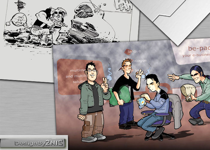 Deux illustrations de bande dessin&eacute;e