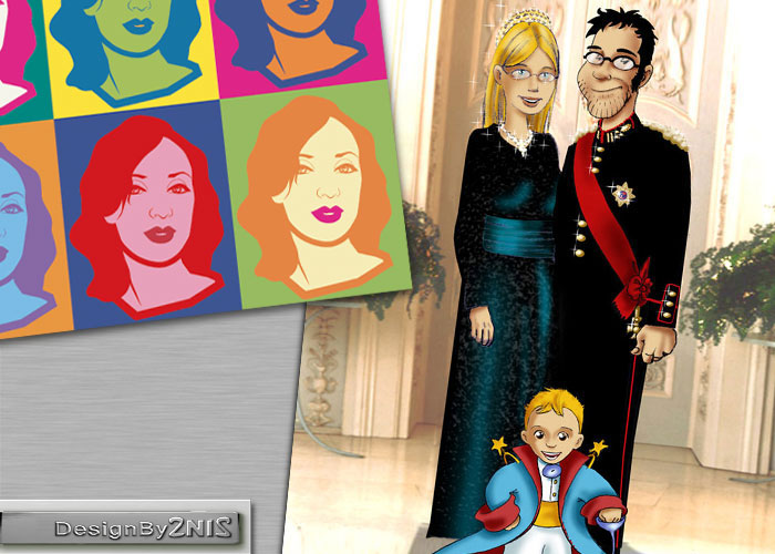 Dessin d'un couple Royal